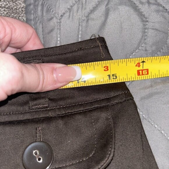 Tribella Sport Brown Capri 3 Button Ankle Straight Leg Casual Pants Size 8 - Picture 8 of 9